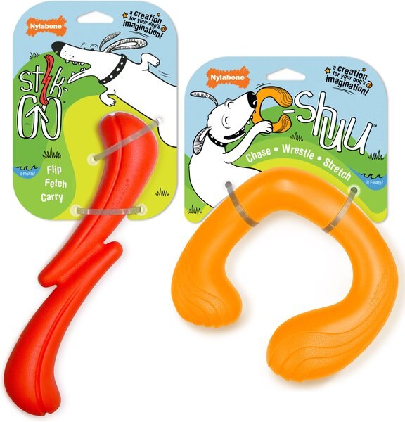 Nylabone Creative Play Stik-GO and C-Shuu Interactive Dog Toy Bundle