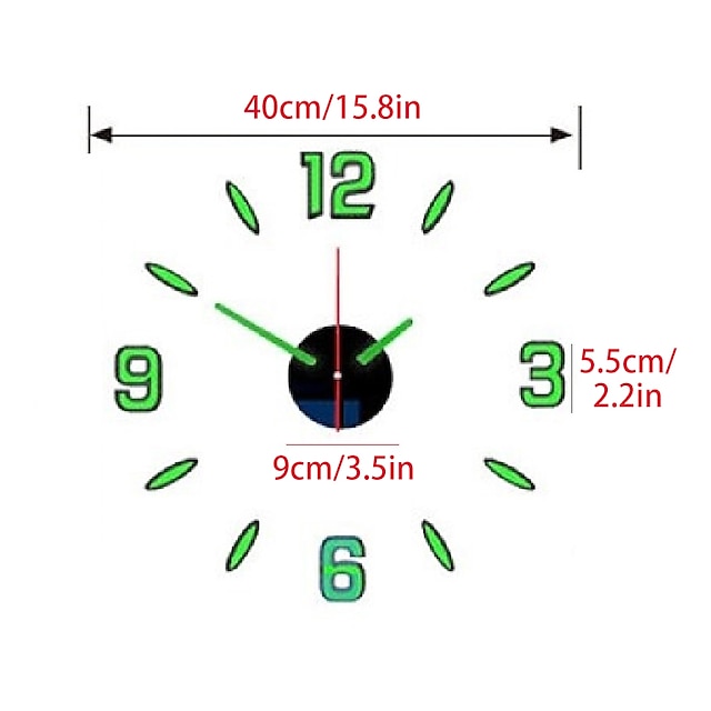 Luminous DIY Clock Home Simplicity Silent Fashion Wall Clock Living Room Creative Wall Stickers Bedroom Wall Clock