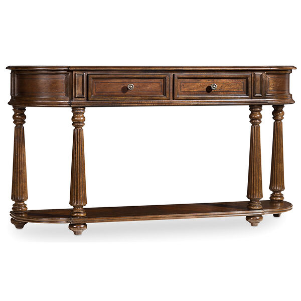 Leesburg Demilune Dark Wood Hall Console