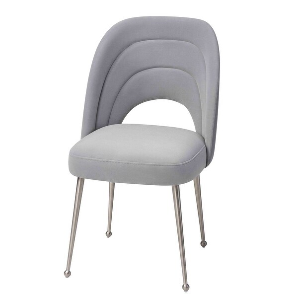 Sia Modern Velvet-upholstered Dining Chair w/ Splayed Steel Legs