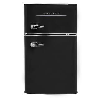 Magic Chef Retro 3.2 Cu. Ft. 2 door Mini Fridge in Black HMCR320BE