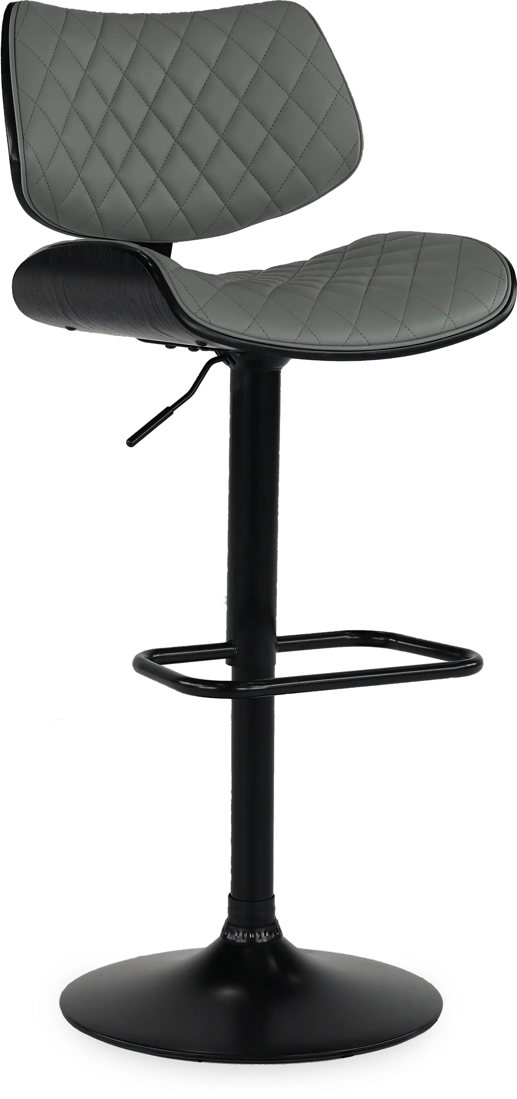 Leland Gray and Black Adjustable Swivel Bar Stool