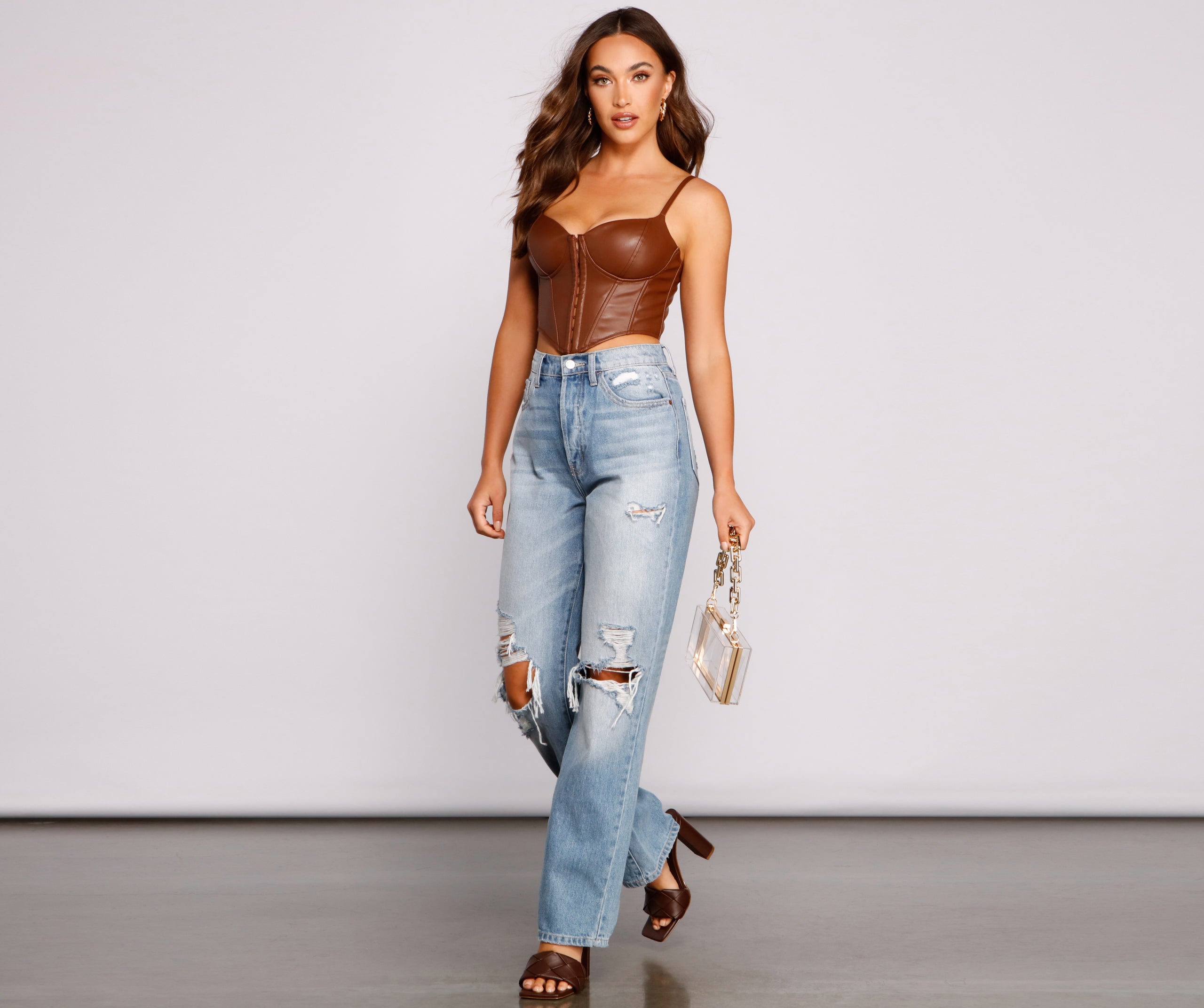 Bold Moment Faux Leather Corset Top