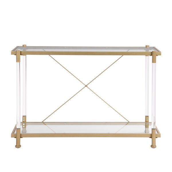 Modern Style Glass Console Table With Two shelves