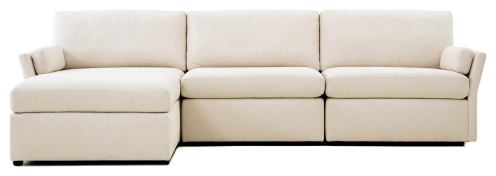 Catarina Cream Chaise Sectional   Cream   Modern   Indoor Chaise Lounge Chairs   by First of a Kind USA Inc  Houzz