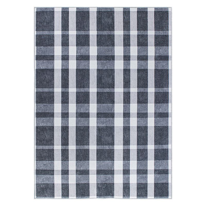 World Rug Gallery Modern Plaid Machine Washable Area Rug