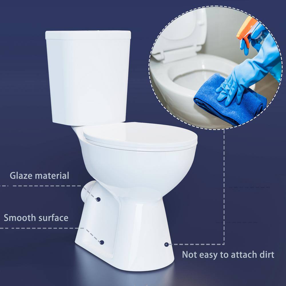 Simple Project 2-Piece 1.28 GPF Dual Flush Round Wall Mounted Toilet in White (Seat Included) HD-US-HT-120