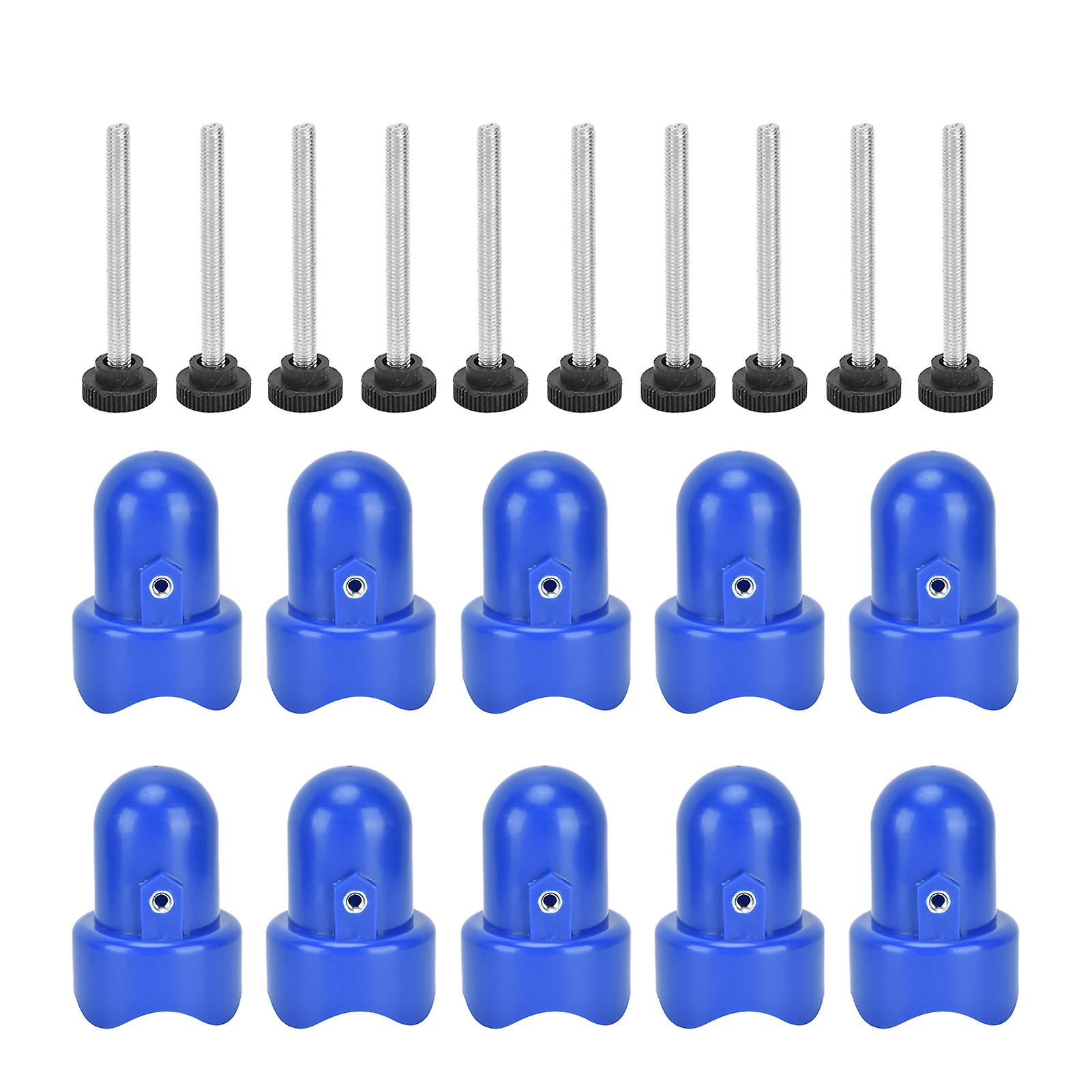 10pcs Trampoline Enclosure Pole Cap With Screw Thumb Safety Rail Cap Accessory Blue