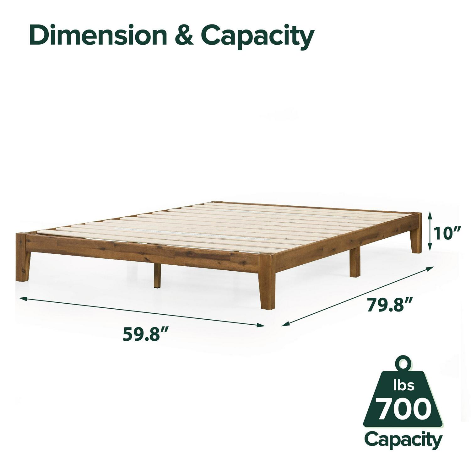 Zinus Lucinda 10 Wood Platform Bed Frame， Queen