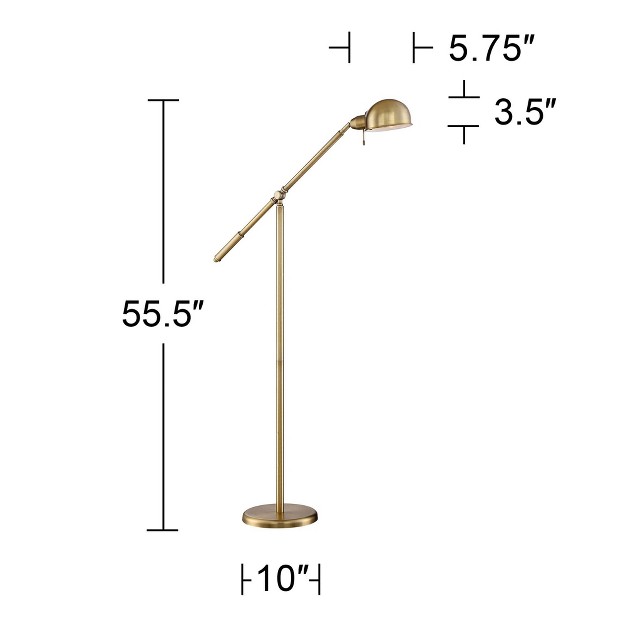 Tall Brass Metal Adjustable Boom Arm Dome Head For Living Room Reading Bedroom Office