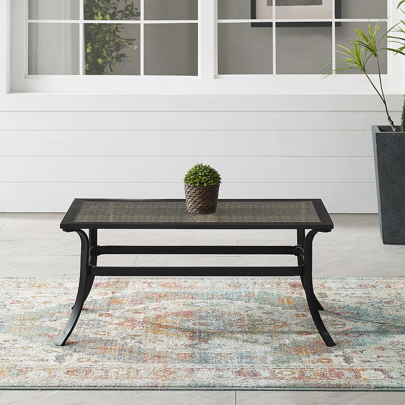 Crosley Dahlia Outdoor Metal and Wicker Coffee Table