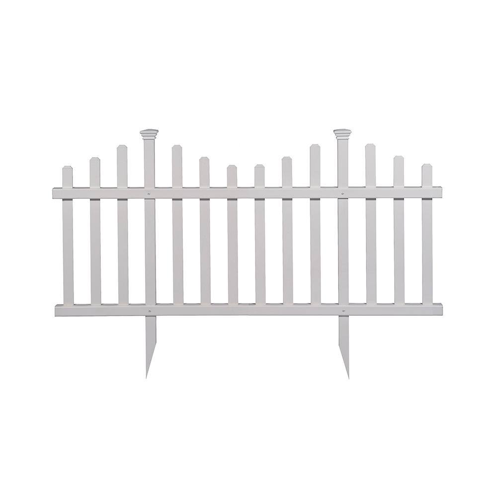 Zippity Outdoor Products 2.5 ft. x 4.7 ft. Madison No-Dig Vinyl Garden Picket Fence Panel Kit (2-Pack) ZP19001