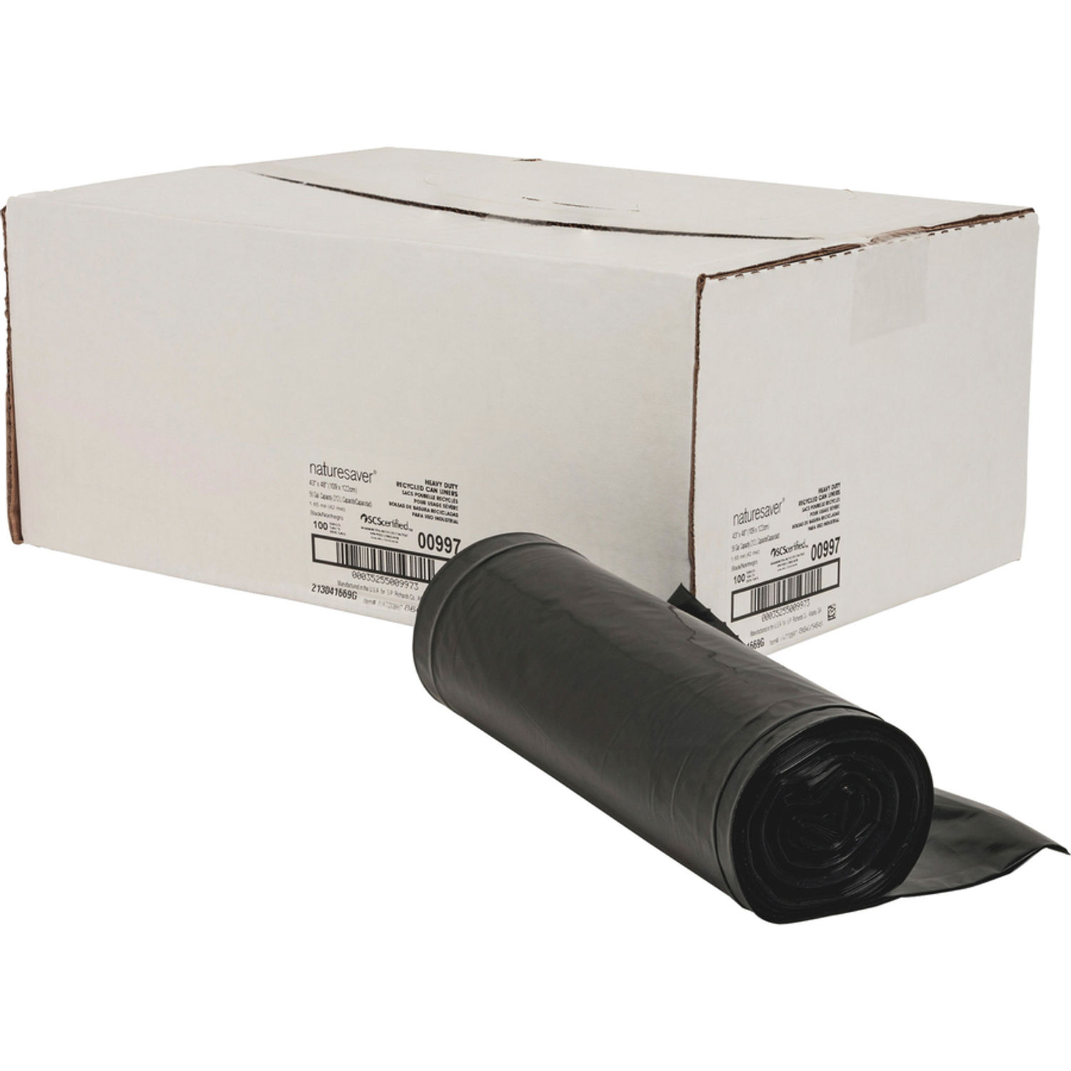 Black Low-density Recycled Can Liners by Nature Saver NAT00997