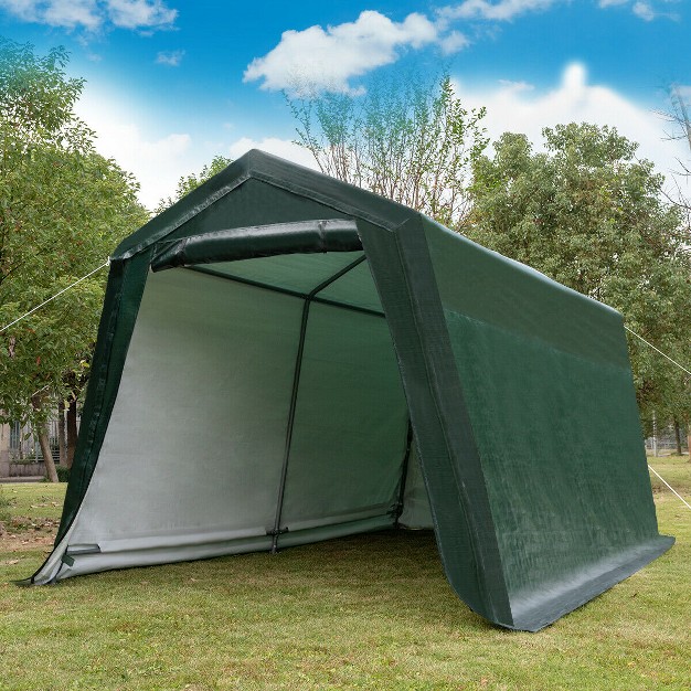 Costway 10 x27 x10 x27 Patio Tent Carport Storage Shelter Shed Car Canopy Heavy Duty Green