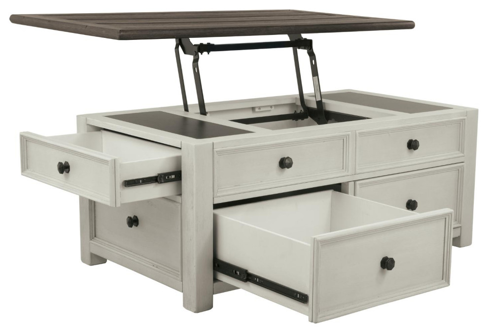 Bolanburg Casual Two Tone Lift Top Cocktail Table   Farmhouse   Coffee Tables   by Homesquare  Houzz