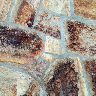 Southwest Boulder  Stone 16 in. x 12 in. x 2 in. 120 sq. ft. Salmon Red Natural Flagstone for Landscape Gardens and Pathways 02-0210