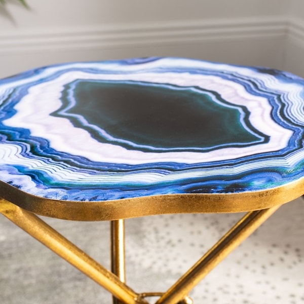 Celeste Faux Agate Side Table