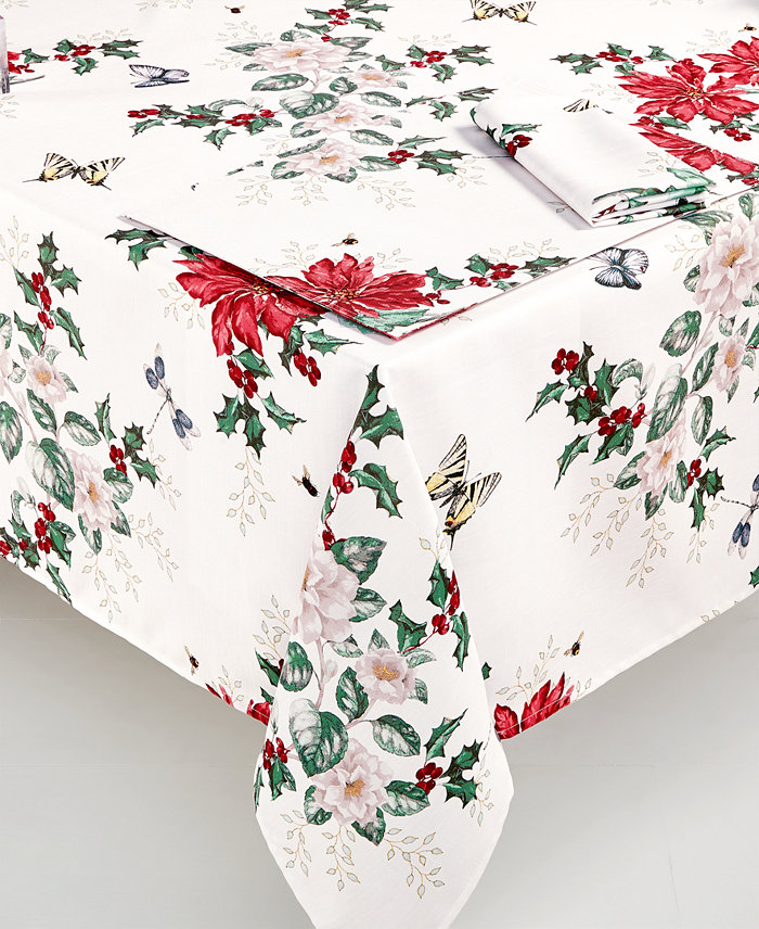 Lenox Butterfly Meadow Poinsettia Tablecloth 60 x 120