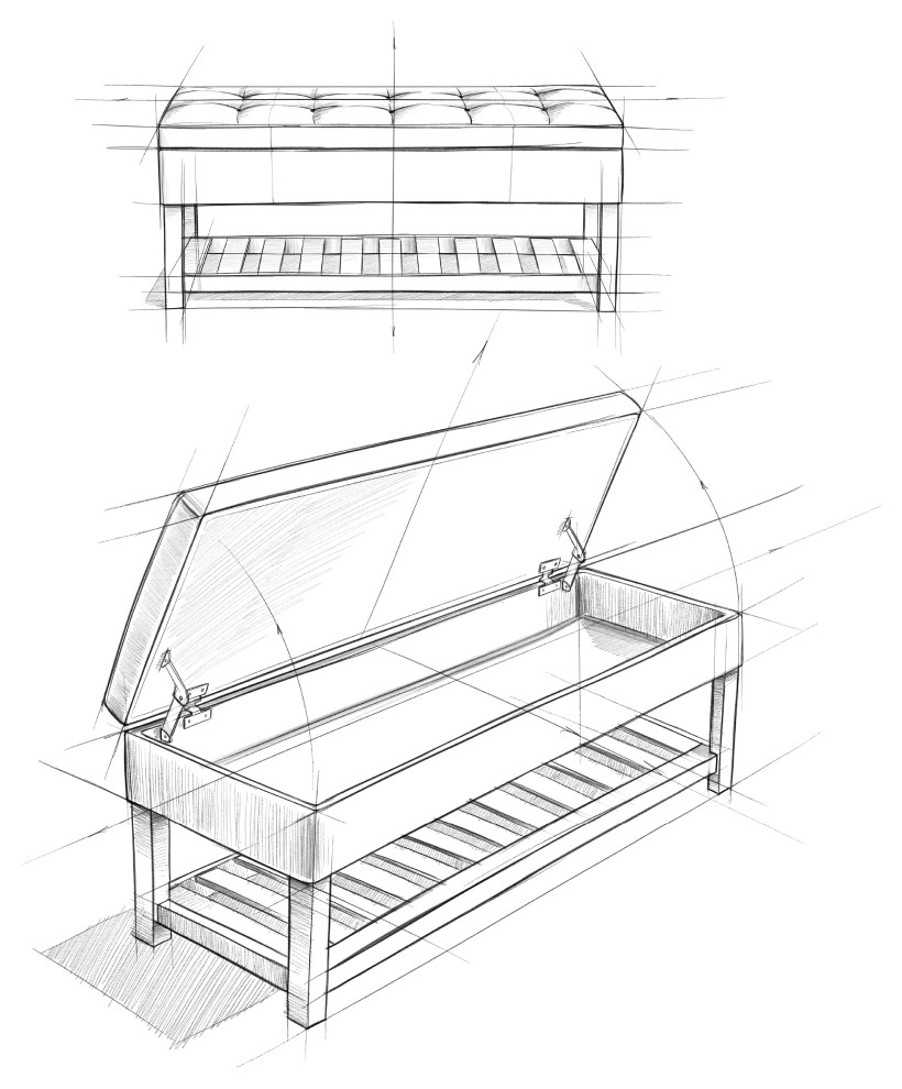 Cosmopolitan Storage Ottoman Bench With Open Bottom   Transitional   Footstools And Ottomans   by Simpli Home Ltd.  Houzz