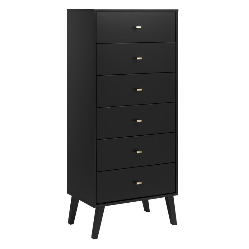 Home Square 2-Piece Set with Modern 2-Drawer Nightstand and Tall 6-Drawer Chest