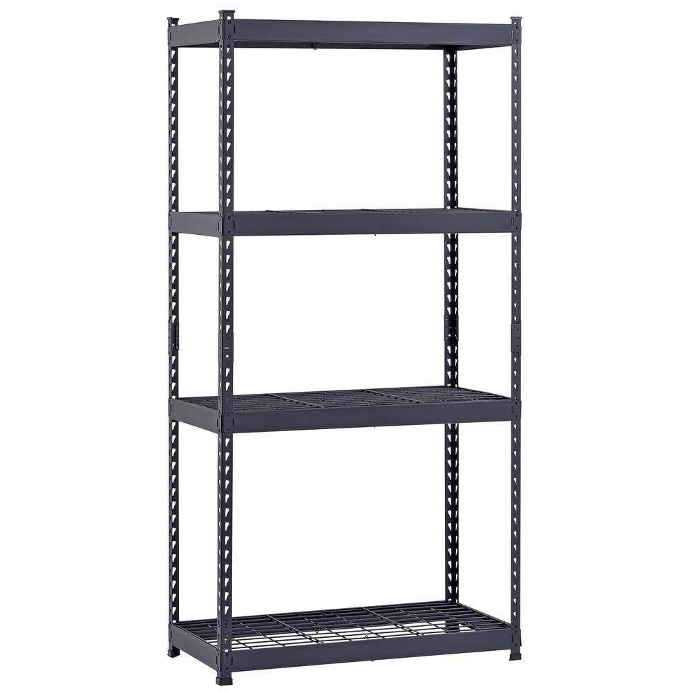 Husky 4-Tier Heavy Duty Boltless Steel Garage Storage Shelving Unit in Black (36 in. W x 72 in. H x 18 in. D) N2R361872W4B