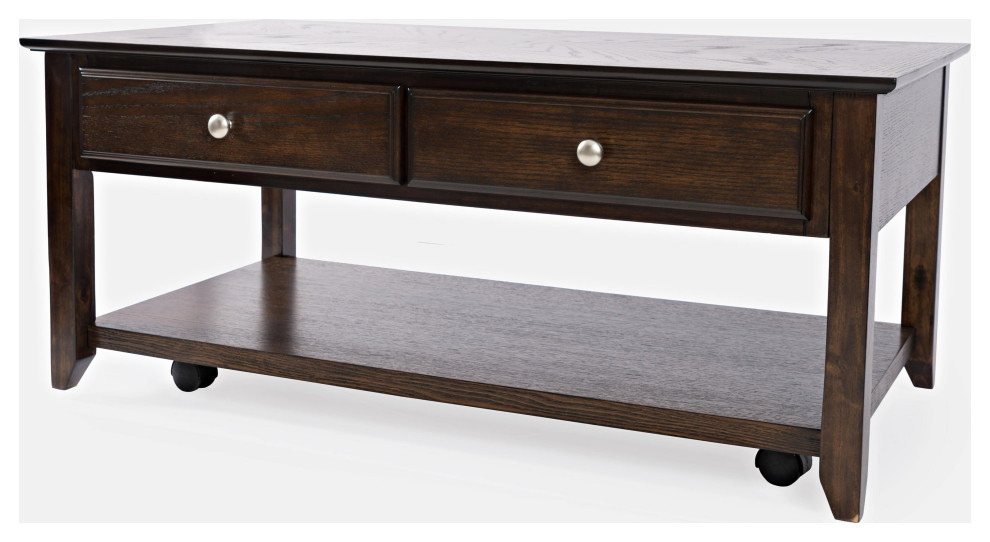 Modern Espresso Four Drawer Coffee Table   Transitional   Coffee Tables   by Morning Design Group  Inc  Houzz