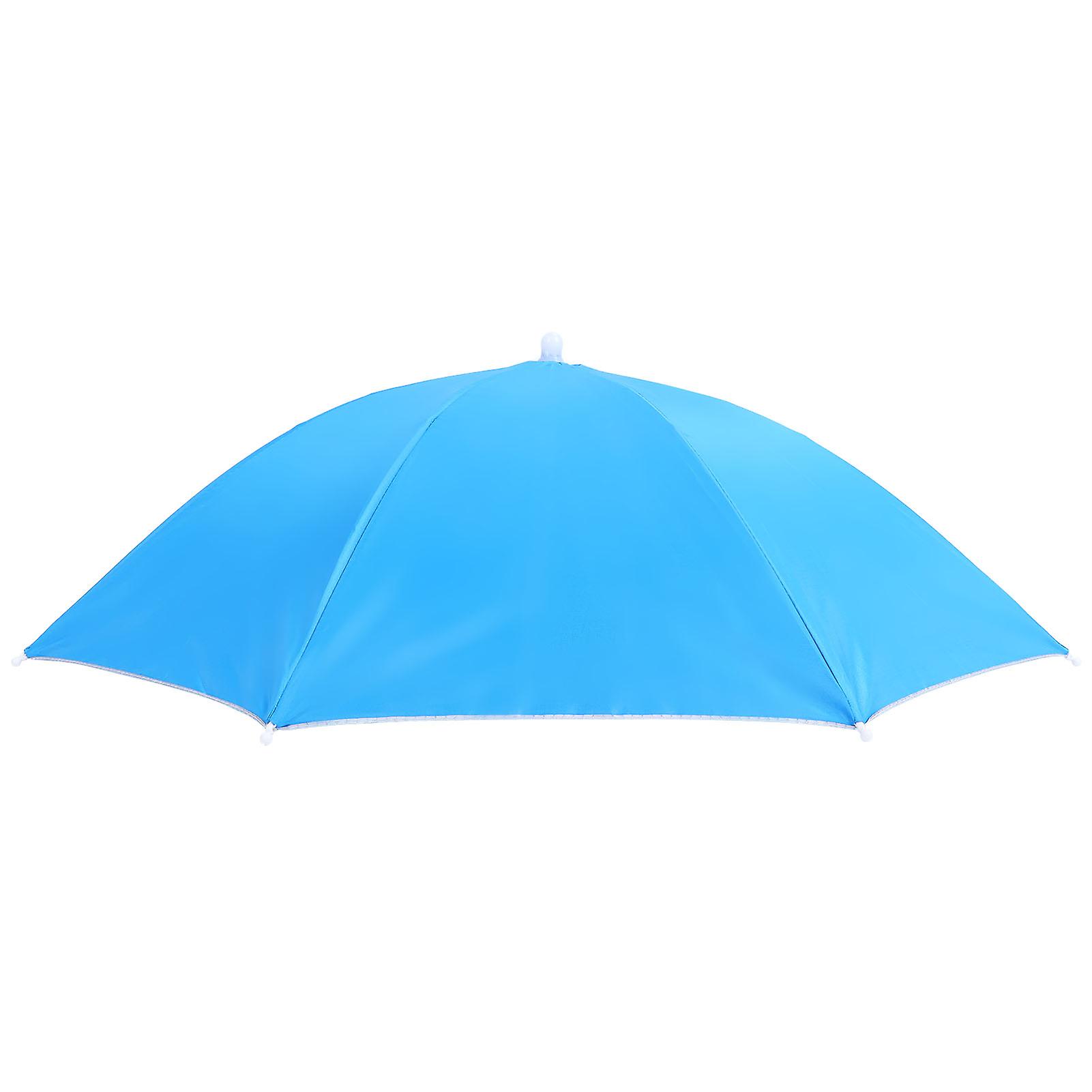 Adult Umbrella Hat Waterproof Foldable Sun Hat Headwear For Outdoor Fishing Hikinglight Blue