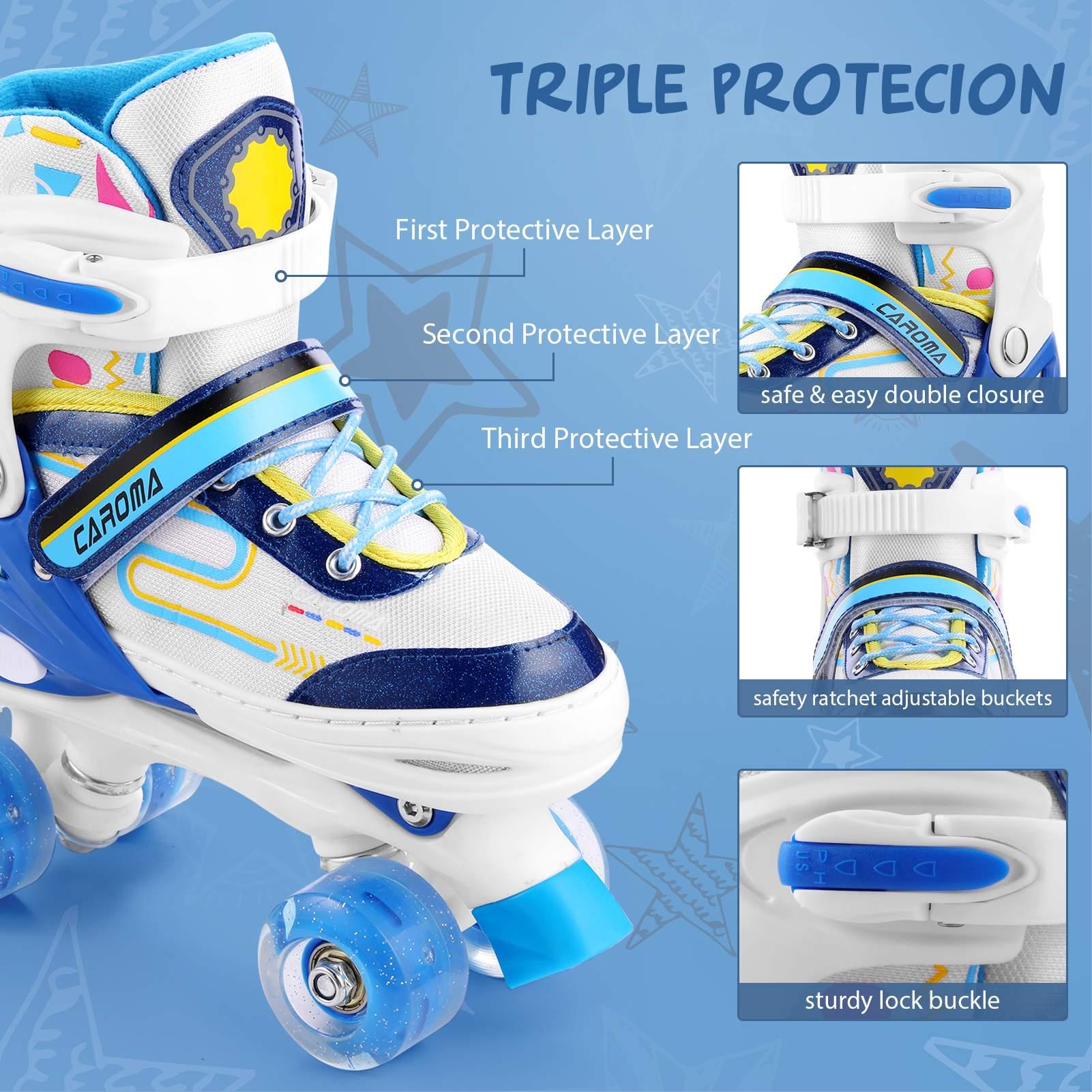 Girls Boys Inline Skates Adjustable Sizes Kids Girls Beginners Roller Skate with L ight Up Wheels LO2E