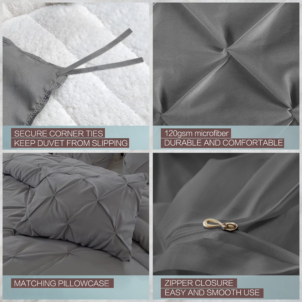 Pinch Pleat Soft Duvet Cover Set