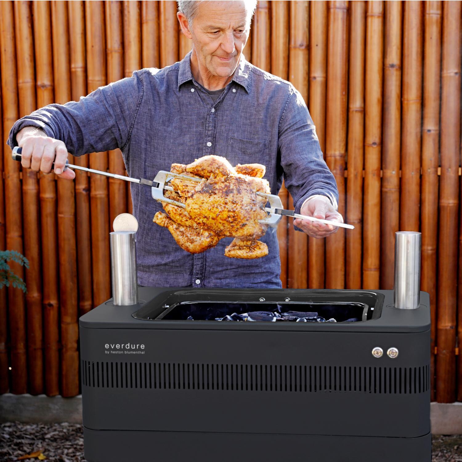 Everdure FUSION 29-Inch Charcoal Grill With Rotisserie and Electronic Ignition