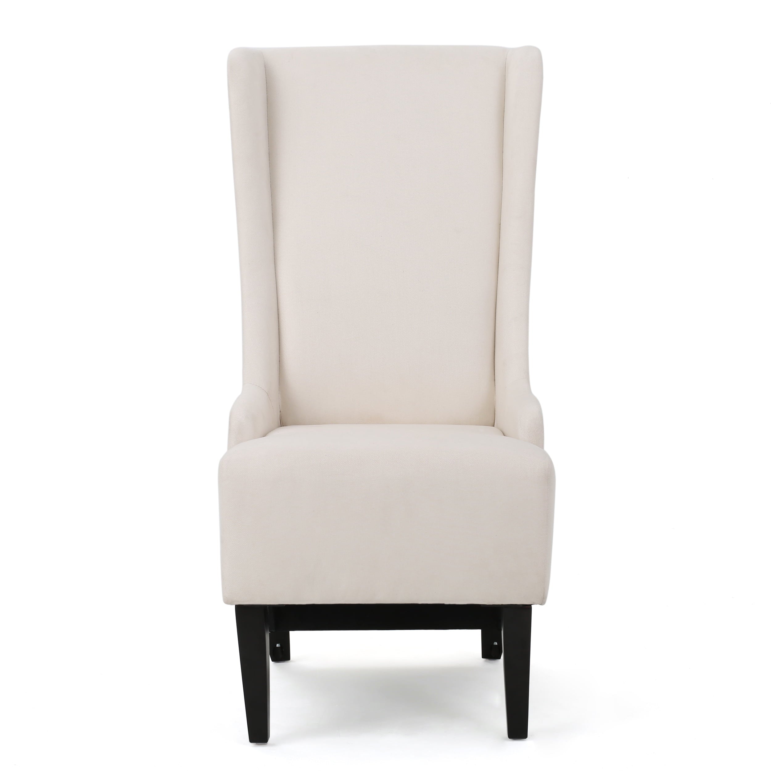 GDF Studio Ruple Contemporary Fabric Upholstered High Back Dining Chair， Beige and Matte Black