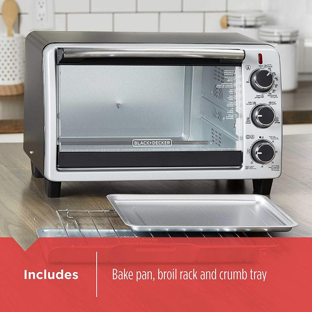 BLACK+DECKER 6-Slice Toaster Oven in Black TO1950SBD