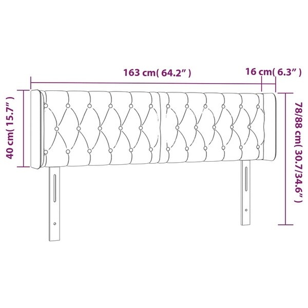 vidaXL LED Headboard Dark Gray/Light Gray Fabric - - 37455511