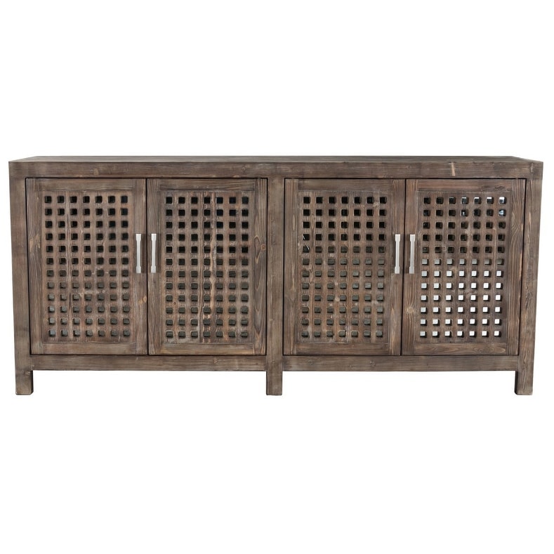 Prado 4 Door Reclaimed Pine Sideboard Buffet by Kosas Home   80Wx18Dx36H