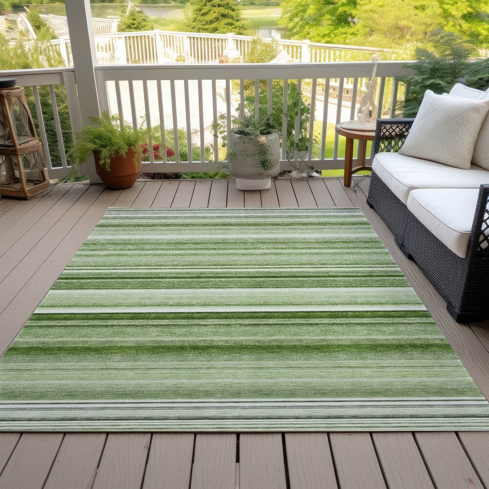 Machine Washable Indoor/ Outdoor Chantille Multi Stripe Rug