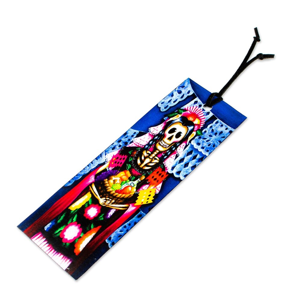 Novica Handmade Catrina Decoupage Bookmark