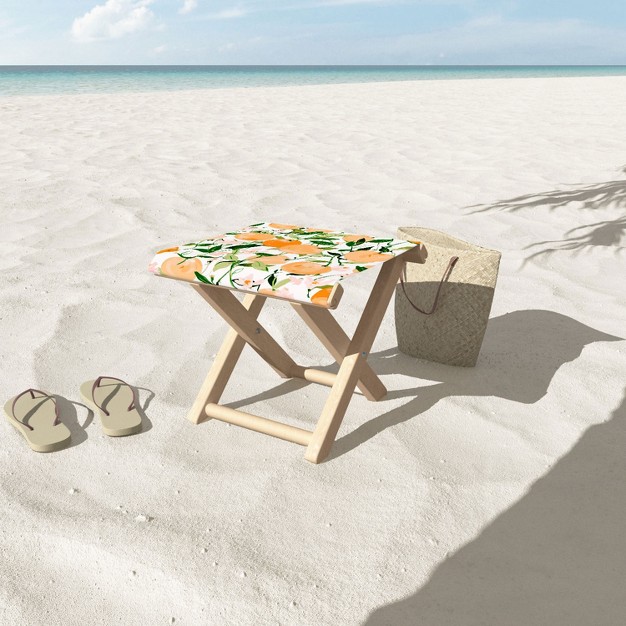 Alison Jannsen Spring Clementines Folding Stool Society6