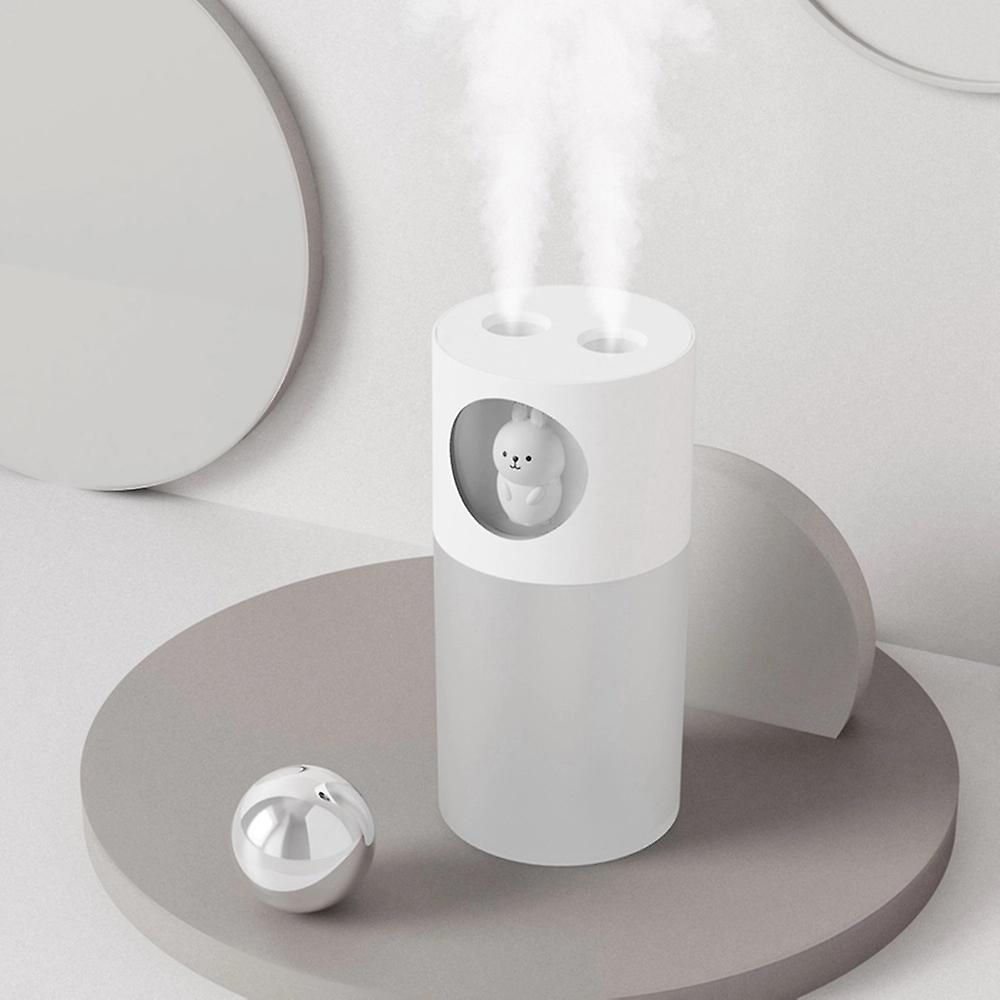 White 280ml Cute Pet Air Humidifier 2 Nozzles Mist Spray Usb Humidifier Night Light (white)