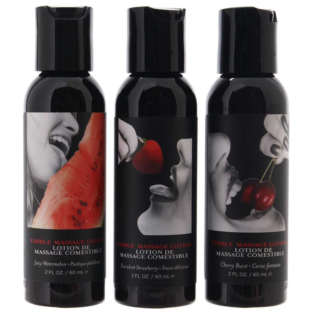 Massage A Trois Edible Massage Lotion Gift Set in 2oz/60ml