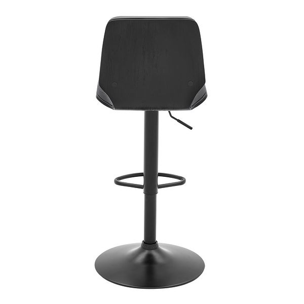 Sabine Adjustable Swivel Faux Leather and Metal Bar Stool