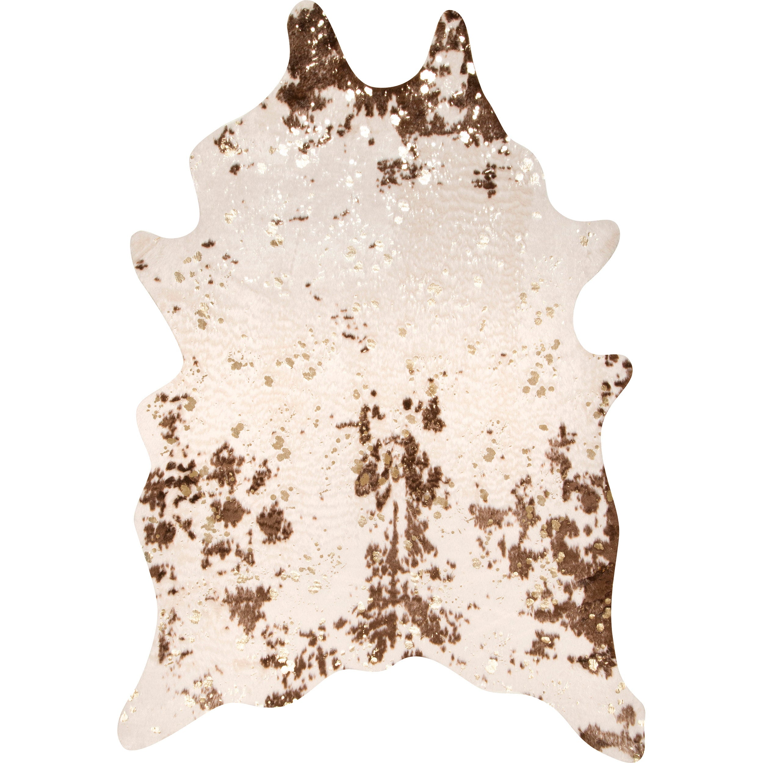 nuLOOM Iraida Faux Cowhide Shaped Accent Rug, 3 10 x 5, Brown