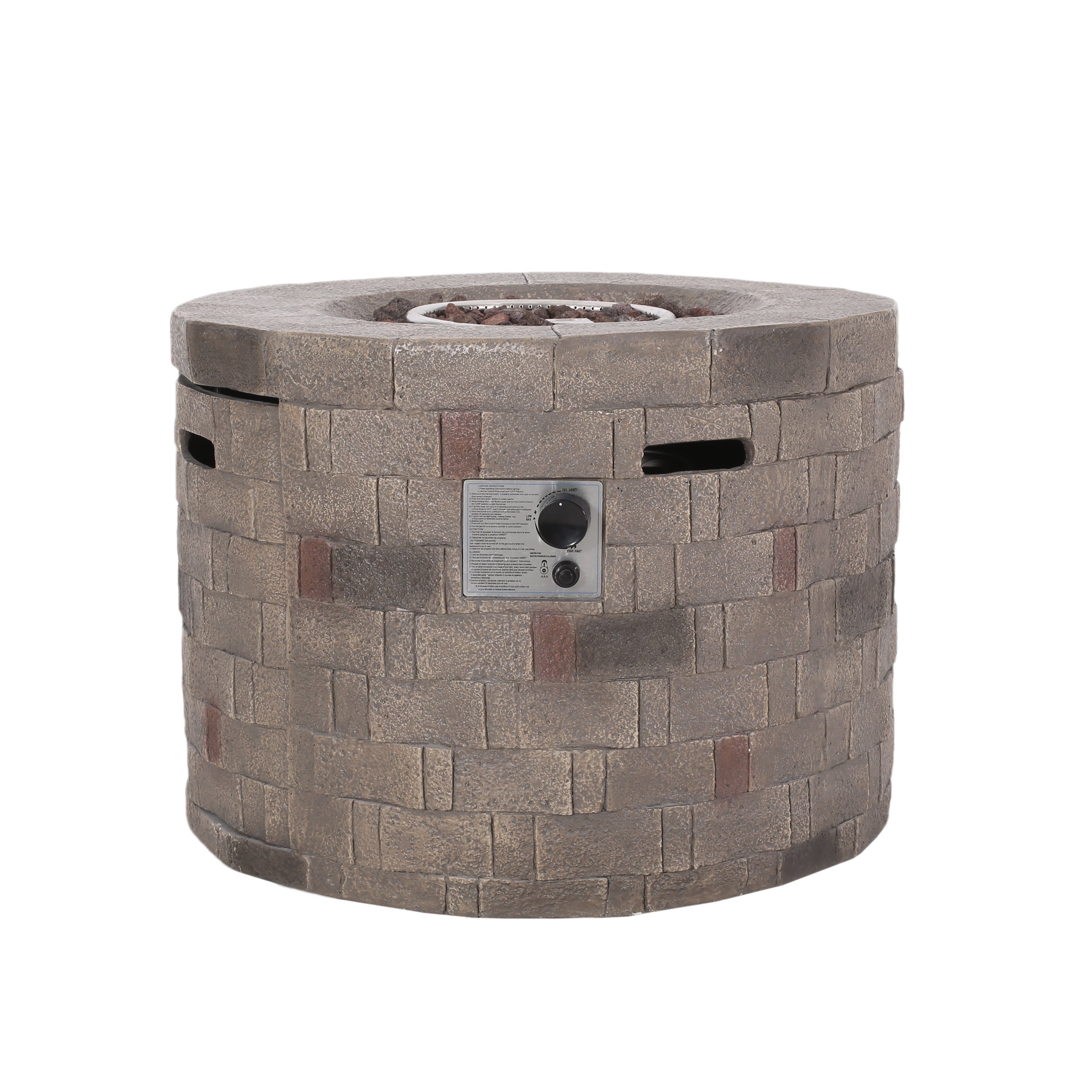 Kaur Outdoor Lightweight Concrete Circular Fire Pit