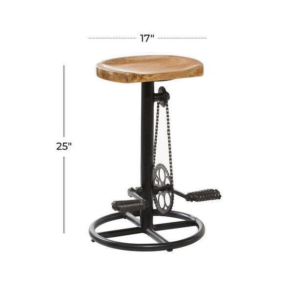 Brown Metal Industrial Bar Stool