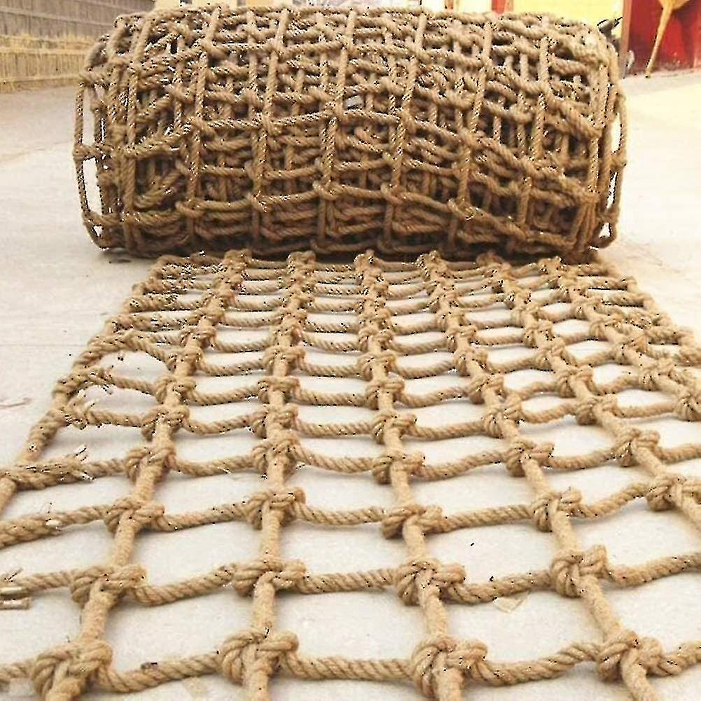 Plant Fence Hemp Rope Netting Rope Net For Treehouse， Balcony Railing Protection Net1*2m Light