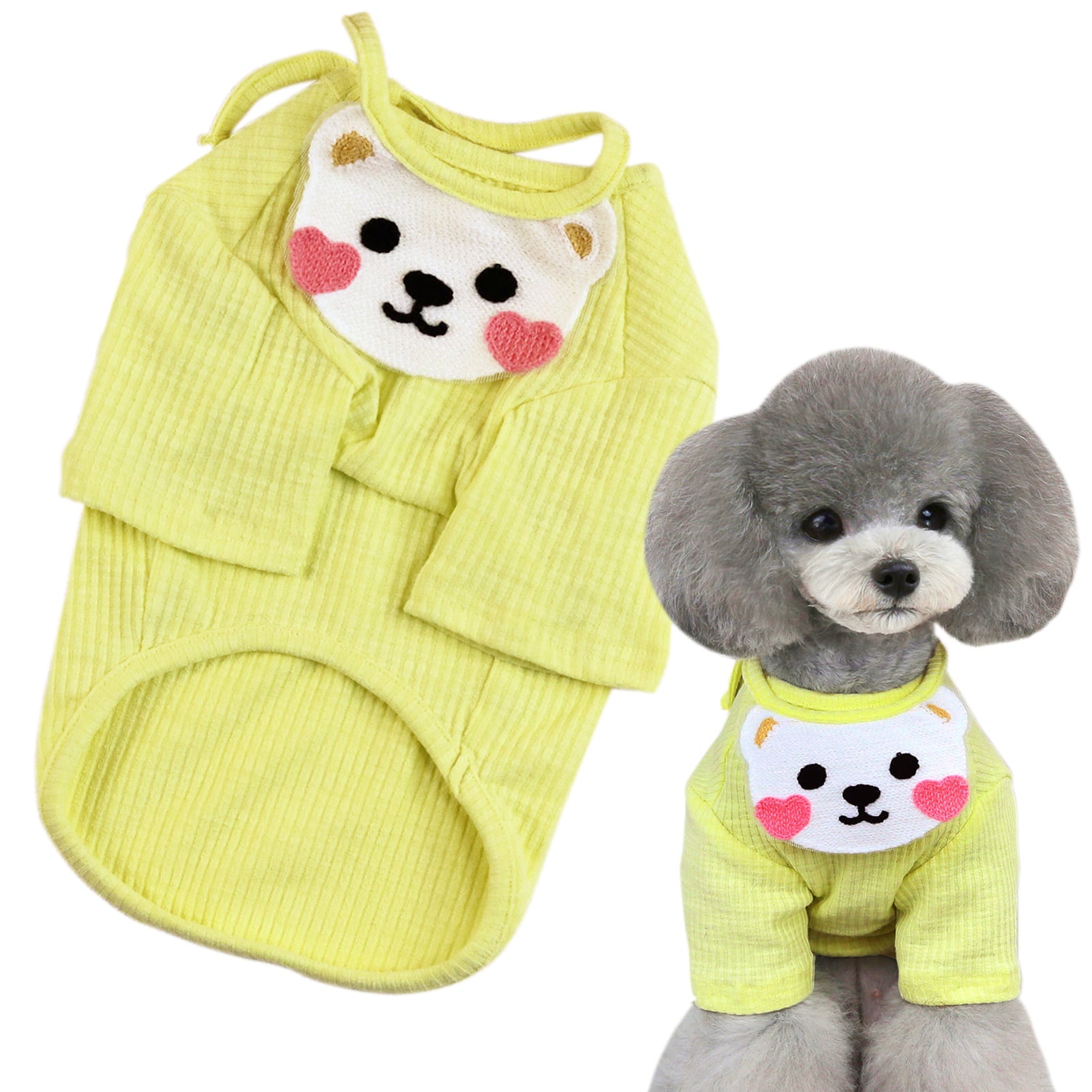 CHBORLESS Small Dog Shirt Puppy Clothes Summer Pet T-Shirt (Yellow)