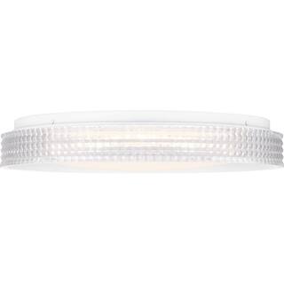 Hampton Bay Mitchell 23-Watt White Integrated LED Flush Mount with Acrylic Shade HD8443A