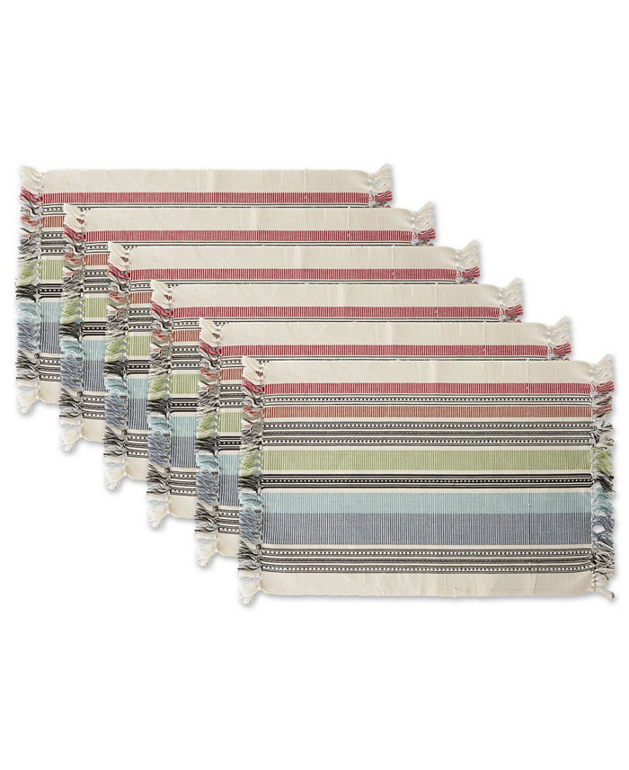 Design Imports Design Import Mediterranean Stripe Placemat Set of 6