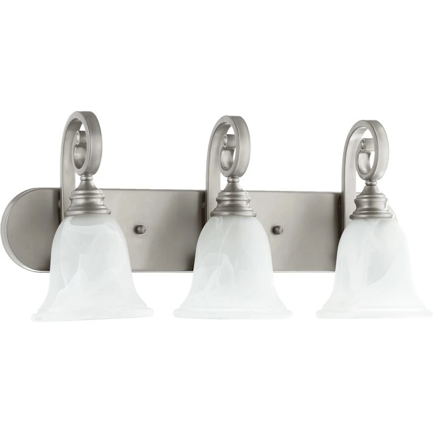 Bryant Classic Nickel and Faux Alabaster 3-light Vanity Lighting