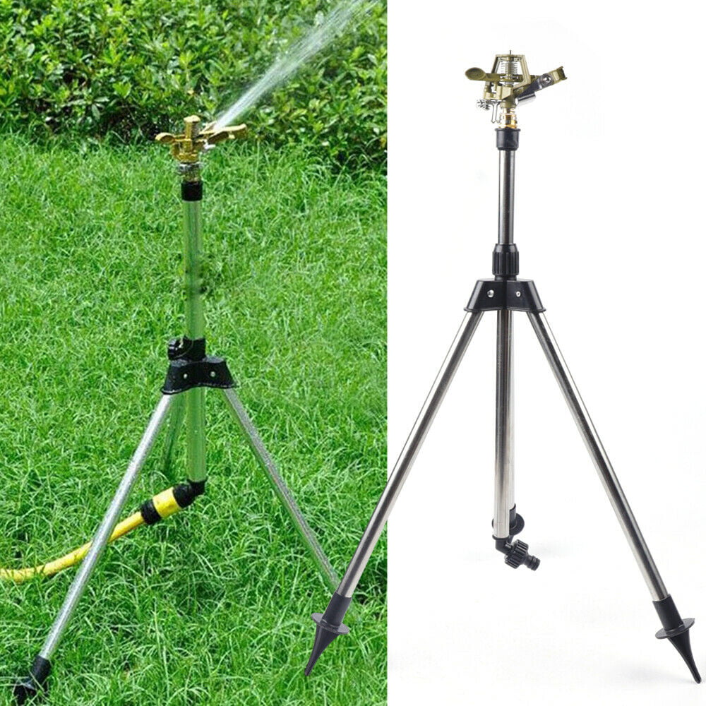 OUKANING Water Sprinkler Tripod Lawn Garden Watering Yard Irrigation System Adjustable