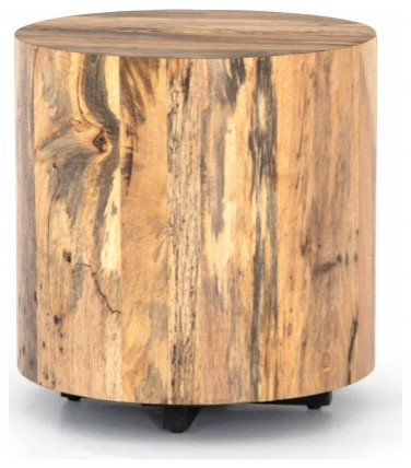 Hudson Round End Table   Spalted Primavera   Rustic   Side Tables And End Tables   by HedgeApple  Houzz